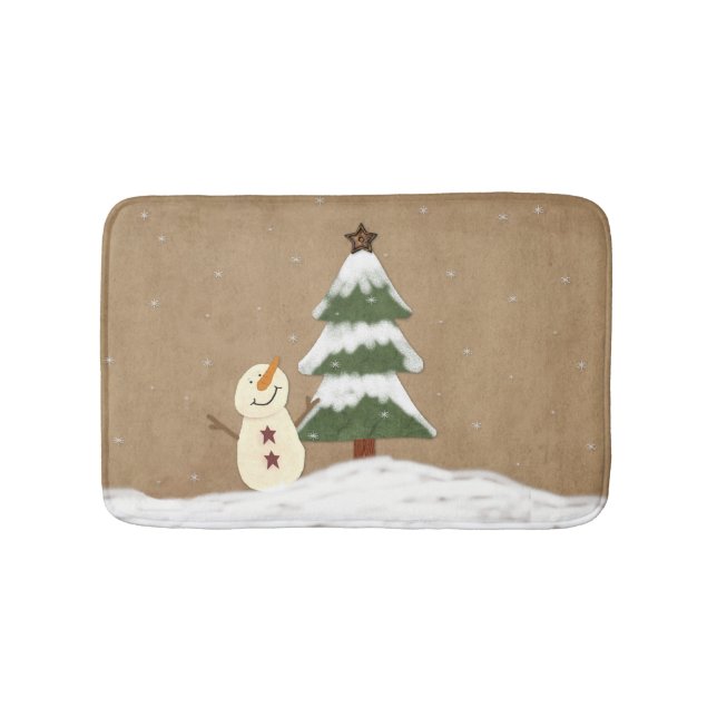 Country Christmas Tree Bath Mat (Front)