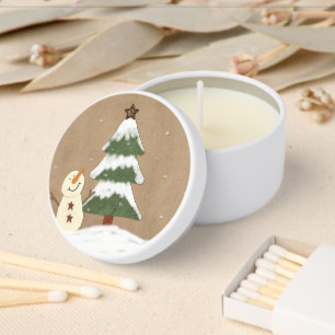 Country Christmas Tree Mini Candle Favors