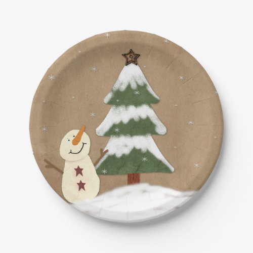Country Christmas Tree Paper Plates