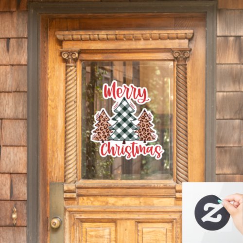 Country Christmas Trees Window Cling