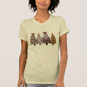 Country Christmas Western Tree Cowboy Cowgirl T-Shirt