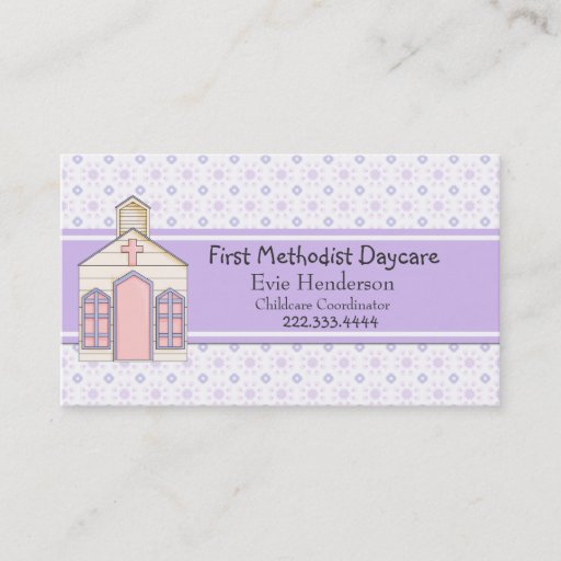 Customizable Country Church Daycare Business Card