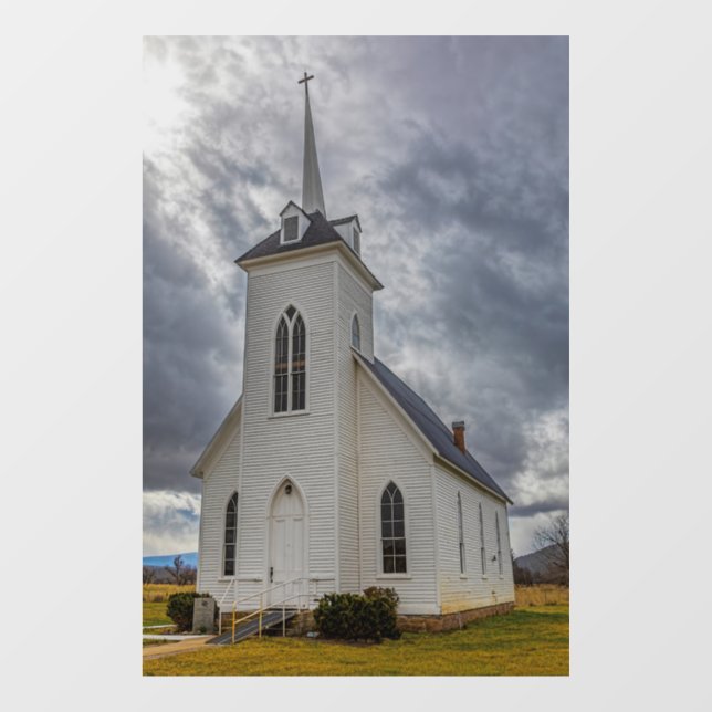 COUNTRY CHURCH WINDOW CLING (Sheet)