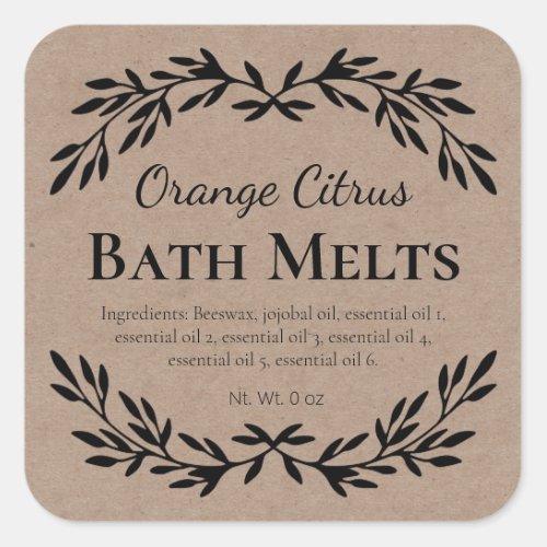 Country Citrus DIY Bath Melt Kraft Labels