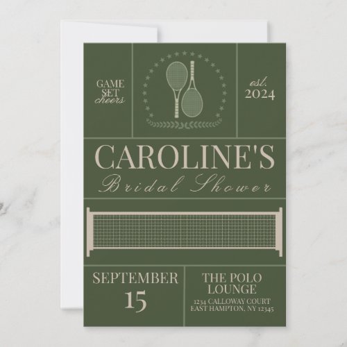 Country Club Aesthetic Bridal Shower Invitation