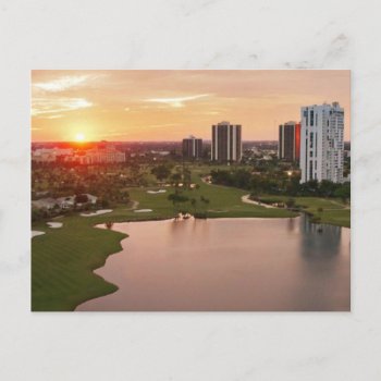 Country Club At Sunset  Aventura  Florida Postcard by iconicmiami at Zazzle