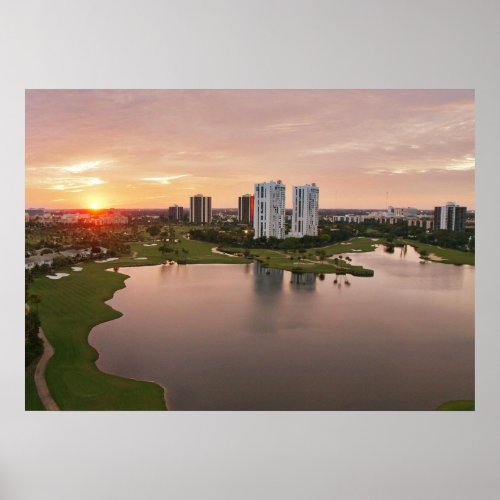 Country Club at sunset Aventura Florida Poster