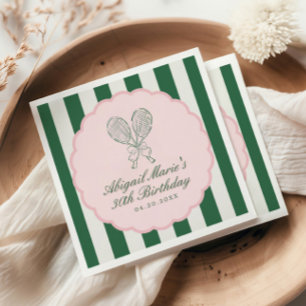 Country Club Courtside Racquet Tennis Birthday Napkins