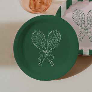 Country Club Courtside Racquet Tennis Birthday Paper Plates