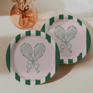 Country Club Courtside Racquet Tennis Birthday Paper Plates