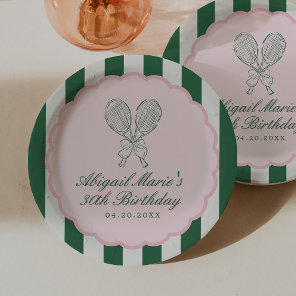Country Club Courtside Racquet Tennis Birthday Paper Plates