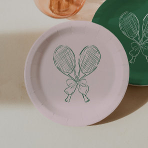 Country Club Courtside Racquet Tennis Birthday Paper Plates