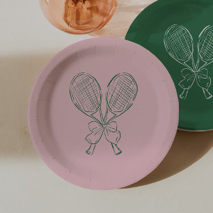 Country Club Courtside Racquet Tennis Birthday Paper Plates