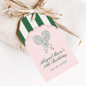 Country Club Courtside Racquet Tennis Favor Gift Tags