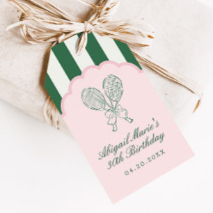 Country Club Courtside Racquet Tennis Favor Gift Tags