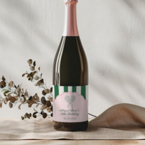 Country Club Courtside Racquet Tennis Favor Sparkling Wine Label