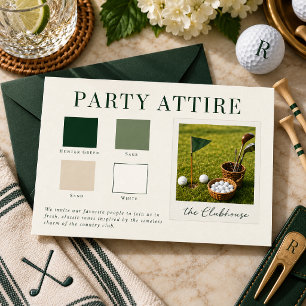 Country Club Golf Birthday Party Attire Card