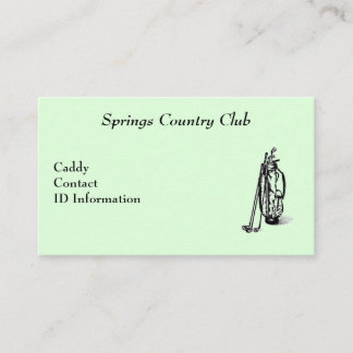 Country Club Golf Caddy Card