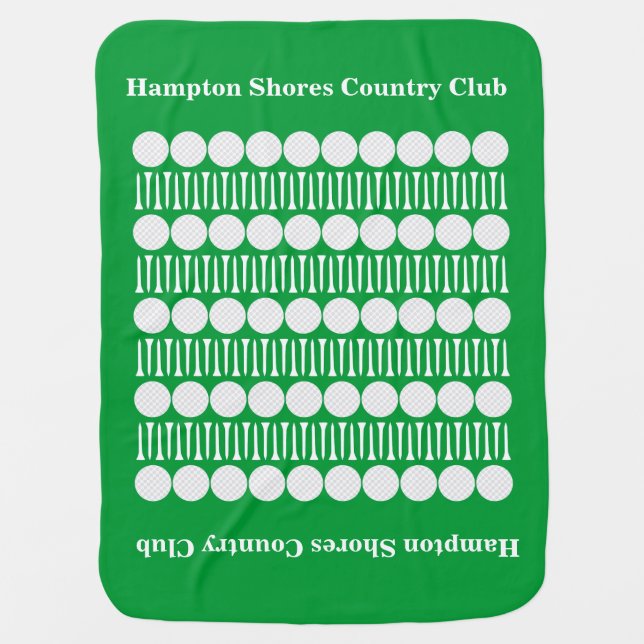 Country Club Golf Theme Fleece Baby Blanket (Front)