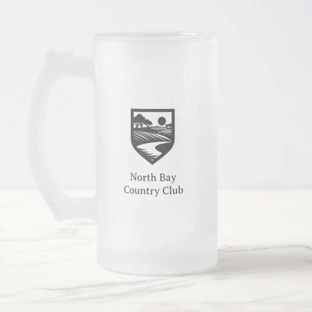 Country Club Logo Frosted Beer Glass Mug (Left)
