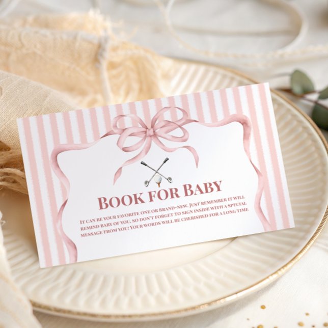 Country Club Pink Girl Golf Book for Baby Shower Enclosure Card (Creator Uploaded)