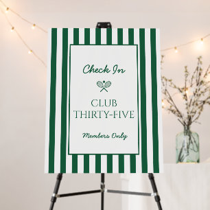 Country Club Tennis Birthday Party Green Adult  Foam Board