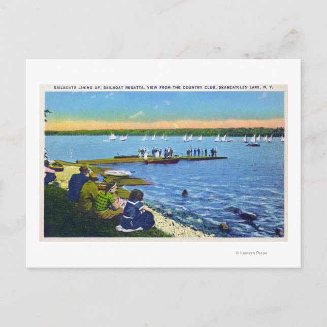 Country Club View of Sailboat Regatta # 2 Postcard (Front)