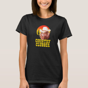 Country Clubber Cowboy Hat Cat  Country Western Mu T-Shirt