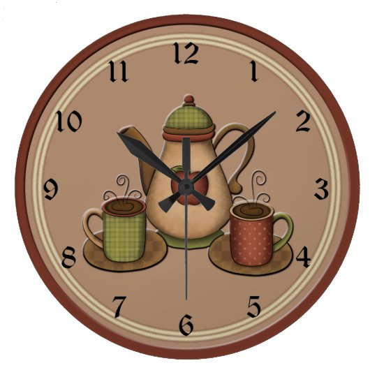 Country Coffee Kitchen Clock Zazzle