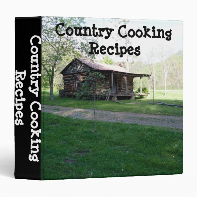 Country Cooking Recipe Book 3 Ring Binder (Front/Spine)
