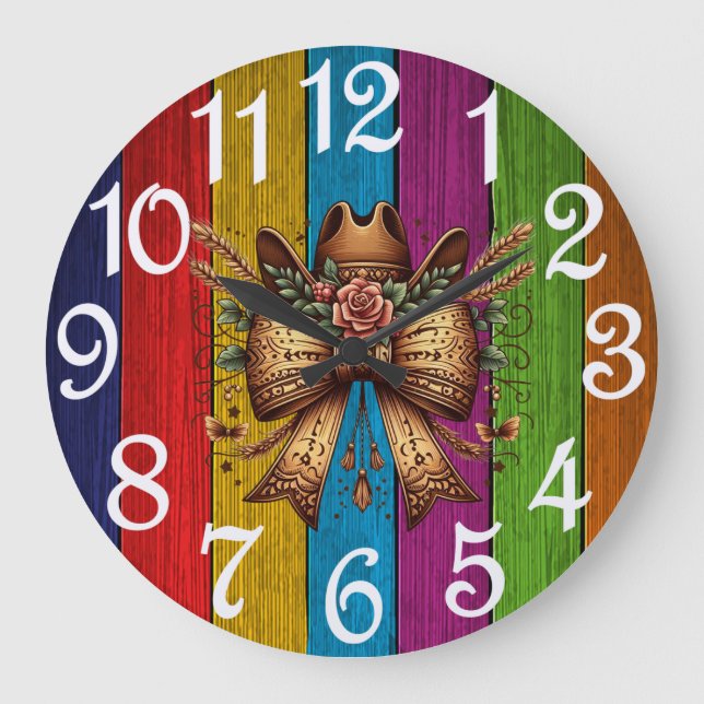 Country Coquette Bow Large Clock (Front)