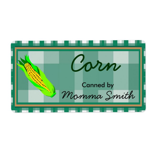 Country Corn Custom Canning Labels (Front)