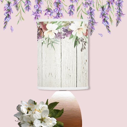 Country Cottage Chic Rustic Wood Floral Lamp Shade