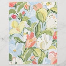 Country Cottage Floral Bouquet Scrapbook Paper