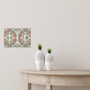 Country Cottage Floral Pattern Triple Toggle Light Switch Cover