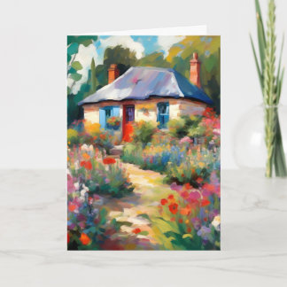 Country Cottage Folded Greetings Card