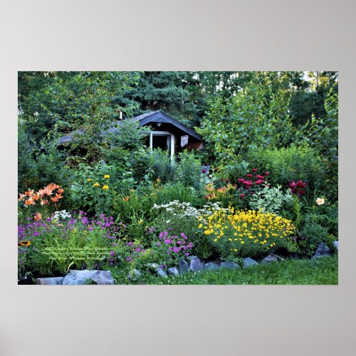 Country Cottage Front Summer Garden Poster