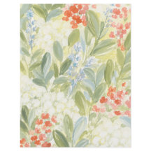 Country Cottage Garden Flowers and Plaid Paper
