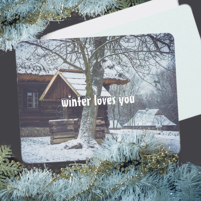 Country cottage in the snow holiday card (Creator Uploaded)