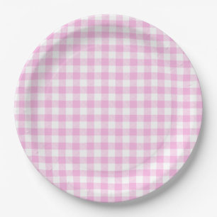 Country Cottage Pink Plaid Kitchen Paper Plates