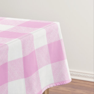 Country Cottage Pink Plaid Kitchen Tablecloth