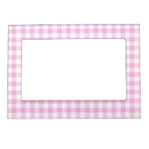 Country Cottage Pink Plaid  Magnetic Frame