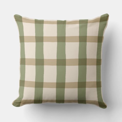 Country Cottage Plaid Throw Pillow