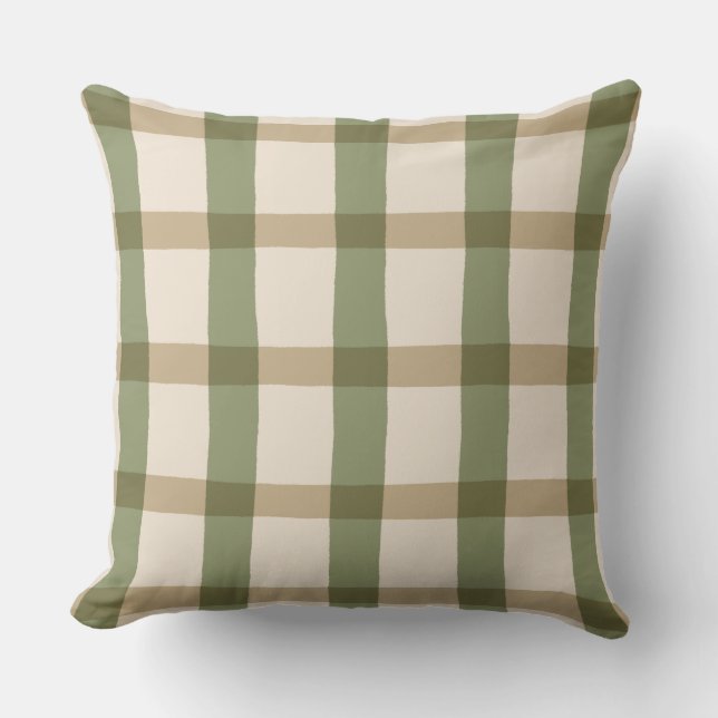 Country Cottage Plaid Throw Pillow (Front)