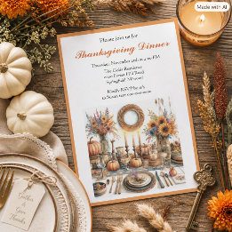 Country Cottage Thanksgiving Dinner Invitation