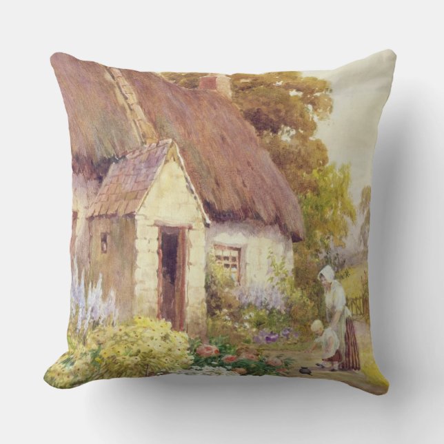 Country Cottage Throw Pillow (Front)