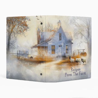 Country Cottage With Farm Animals Mini Binder