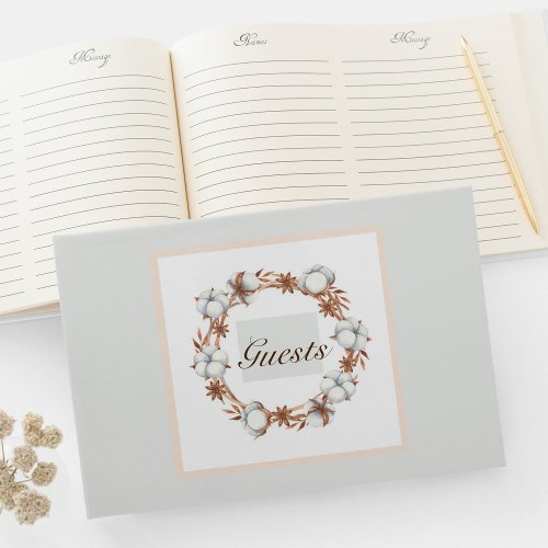 Country Cotton Wedding Guest Book