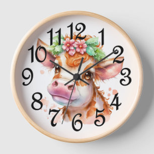 Country Cow Clock