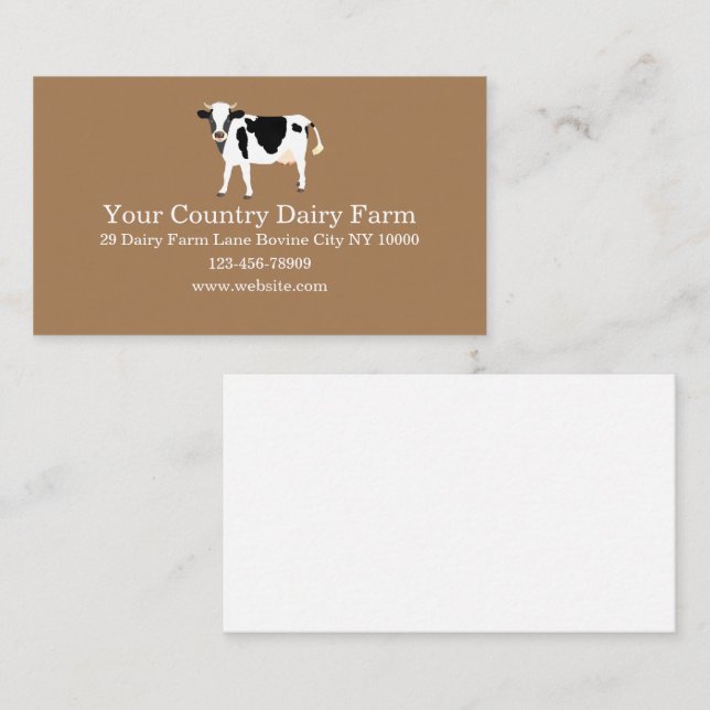 Country Cow Dairy Farm Business Card (Front/Back)